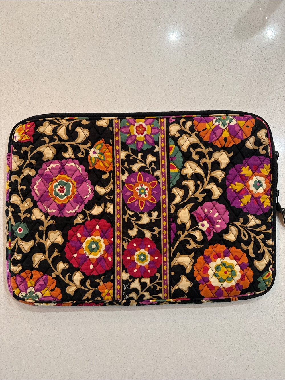 Vera Bradley Quilted Floral Laptop Holder - Black Multicolor